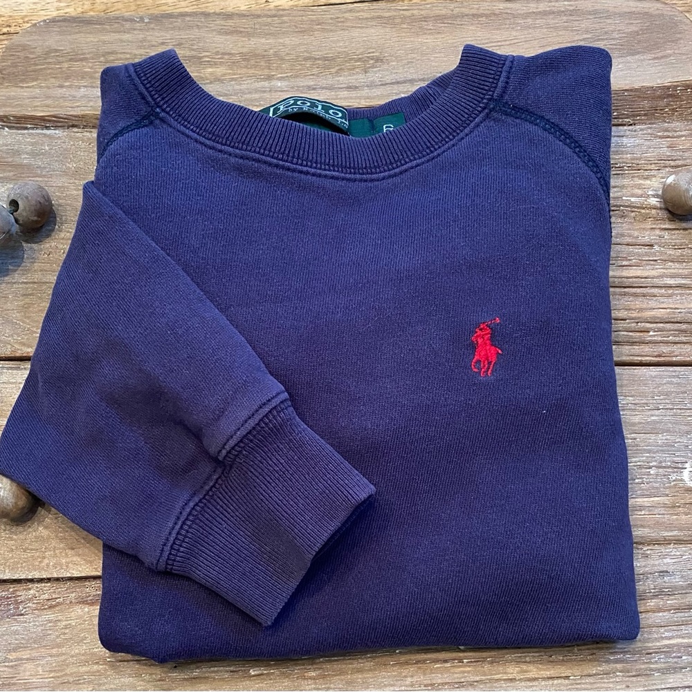 Vintage Polo by Ralph Lauren Kid’s‎ Size 6 Navy Cotton Blend Sweatshirt